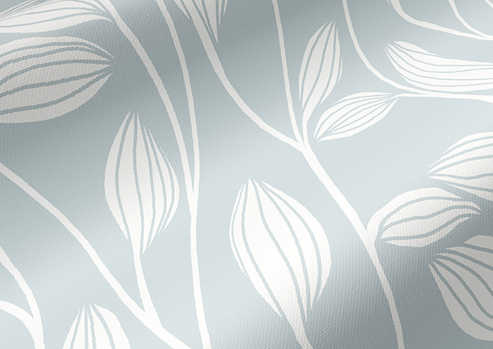 Leaf Motif, Pale Blue - Roller Blind - Image 4